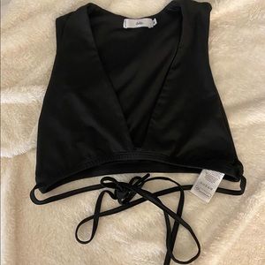 Adika plunge neck wrap top